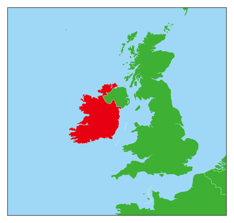 アイルランド地図-赤